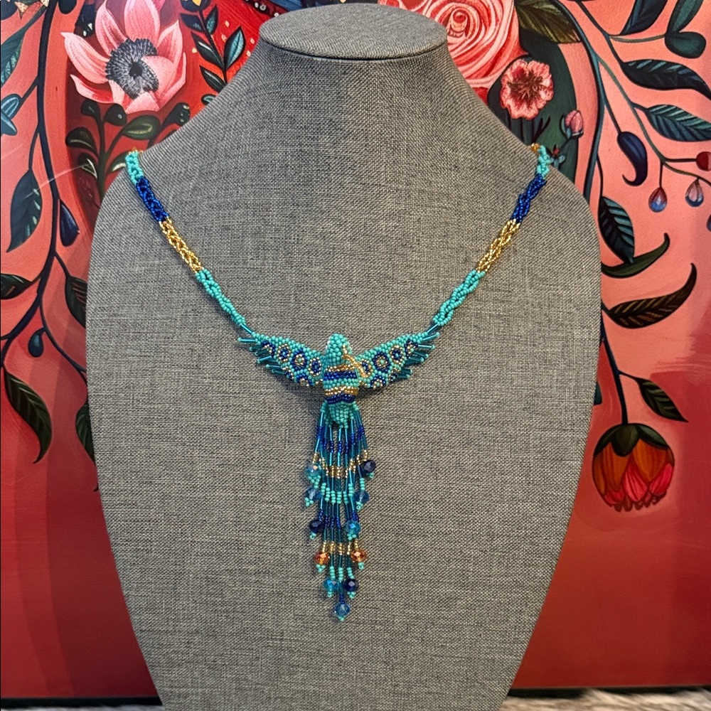 Elegant hummingbird Necklace - Collar colibri artesanal